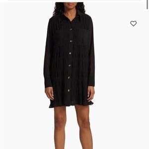 Ganni Pleated Georgette Shirtdress Size 6